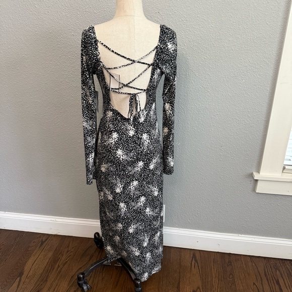 Nordstrom Lush Midi Dress Size Small NWT Black & White - Picture 5 of 6